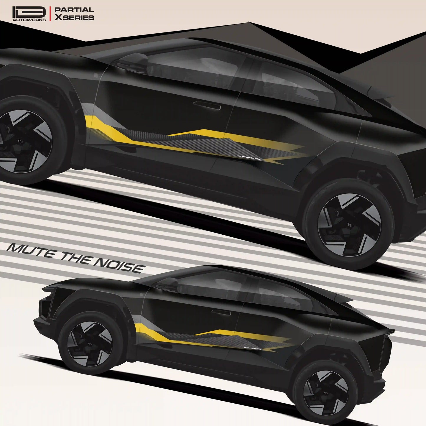 Mute The Noise Edition Graphics for Mahindra BE6 black