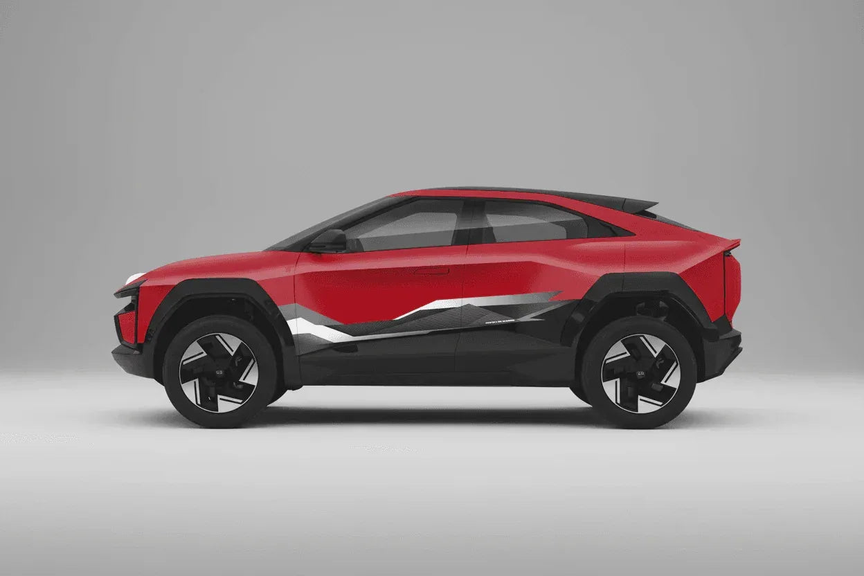 Mute The Noise Edition Graphics for Mahindra BE6 red