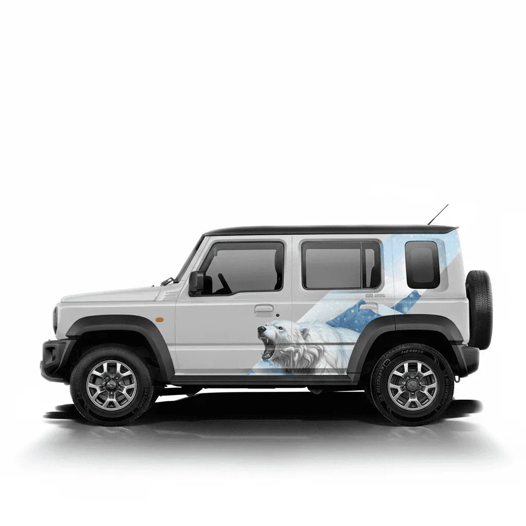 Snow Bear Edition Graphics for Maruti Suzuki Jimny white