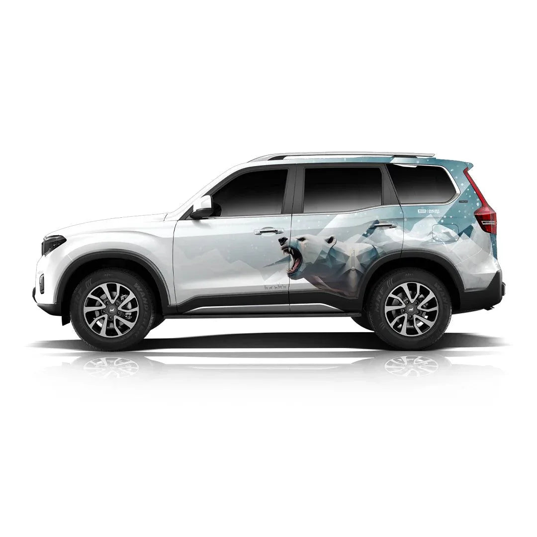 Bear Edition Graphics for Mahindra Scorpio N white