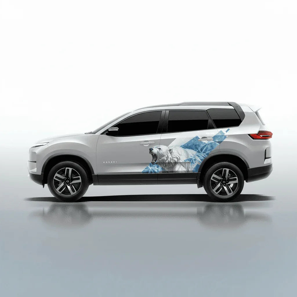 Bear Edition Graphics for Tata Safari white
