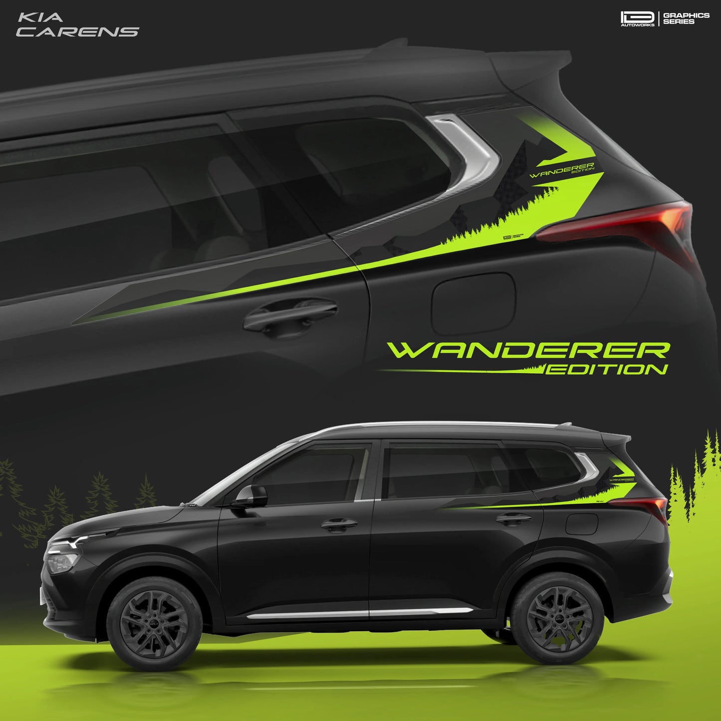 Wanderer Edition Car Graphics for Kia Carens black