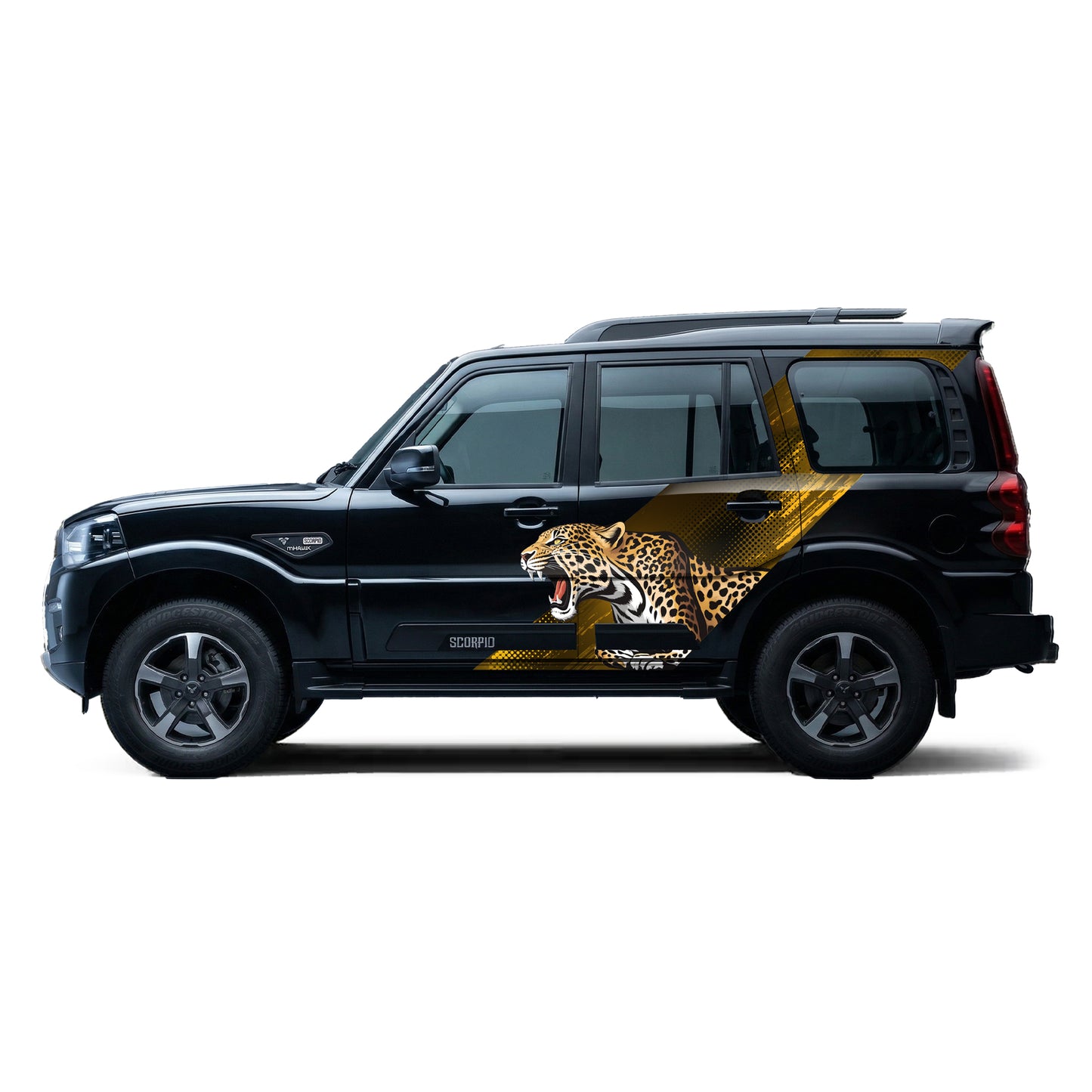 Leopard Edition Car Graphics for Mahindra Scorpio S11 IDE Partial X Series