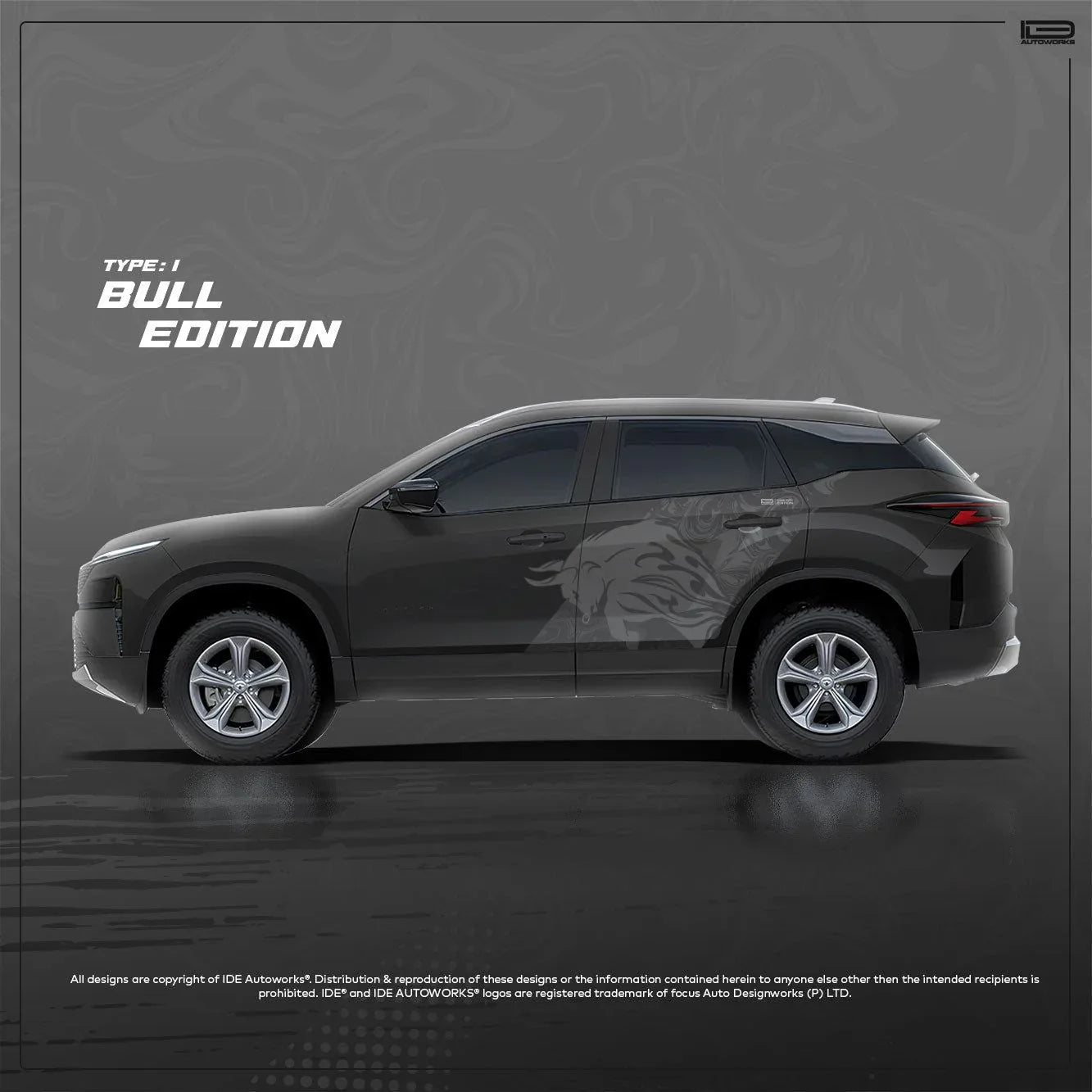Bull Edition Graphics for Tata Harrier black