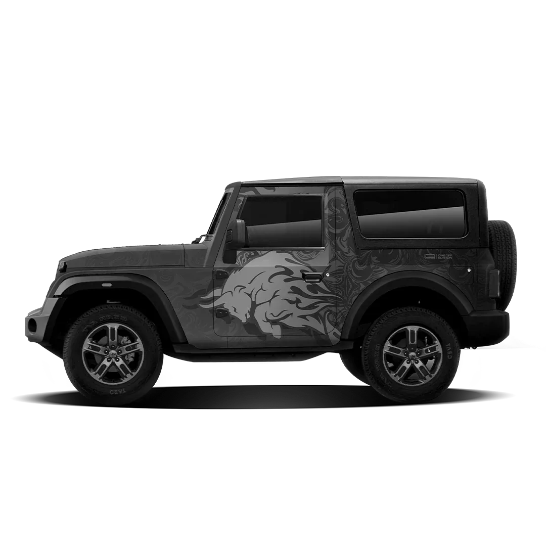 Bull Edition Graphics for Mahindra Thar grey