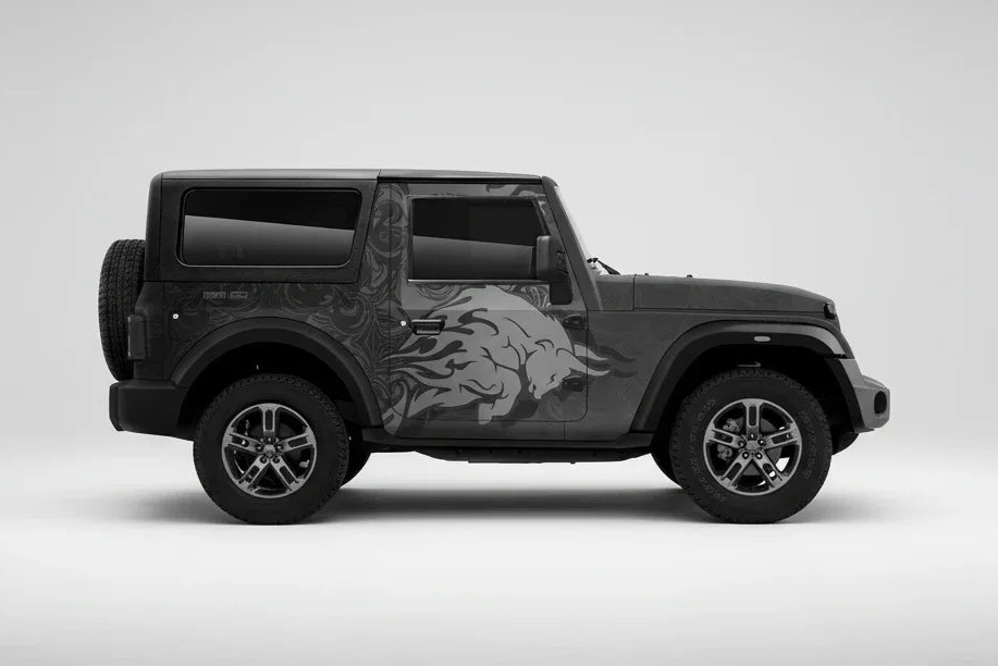 Bull Edition Graphics for Mahindra Thar grey