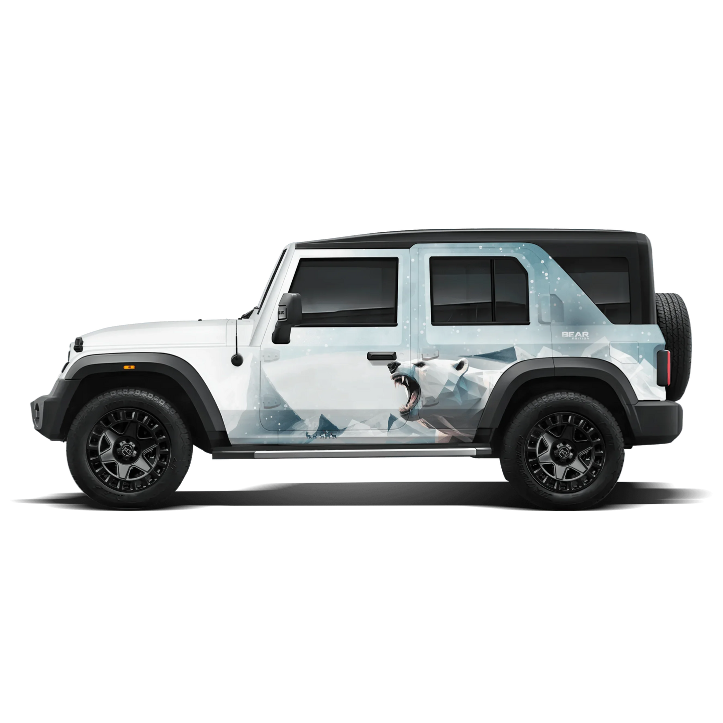 Polar Bear Edition Graphics for Mahindra Thar Roxx white
