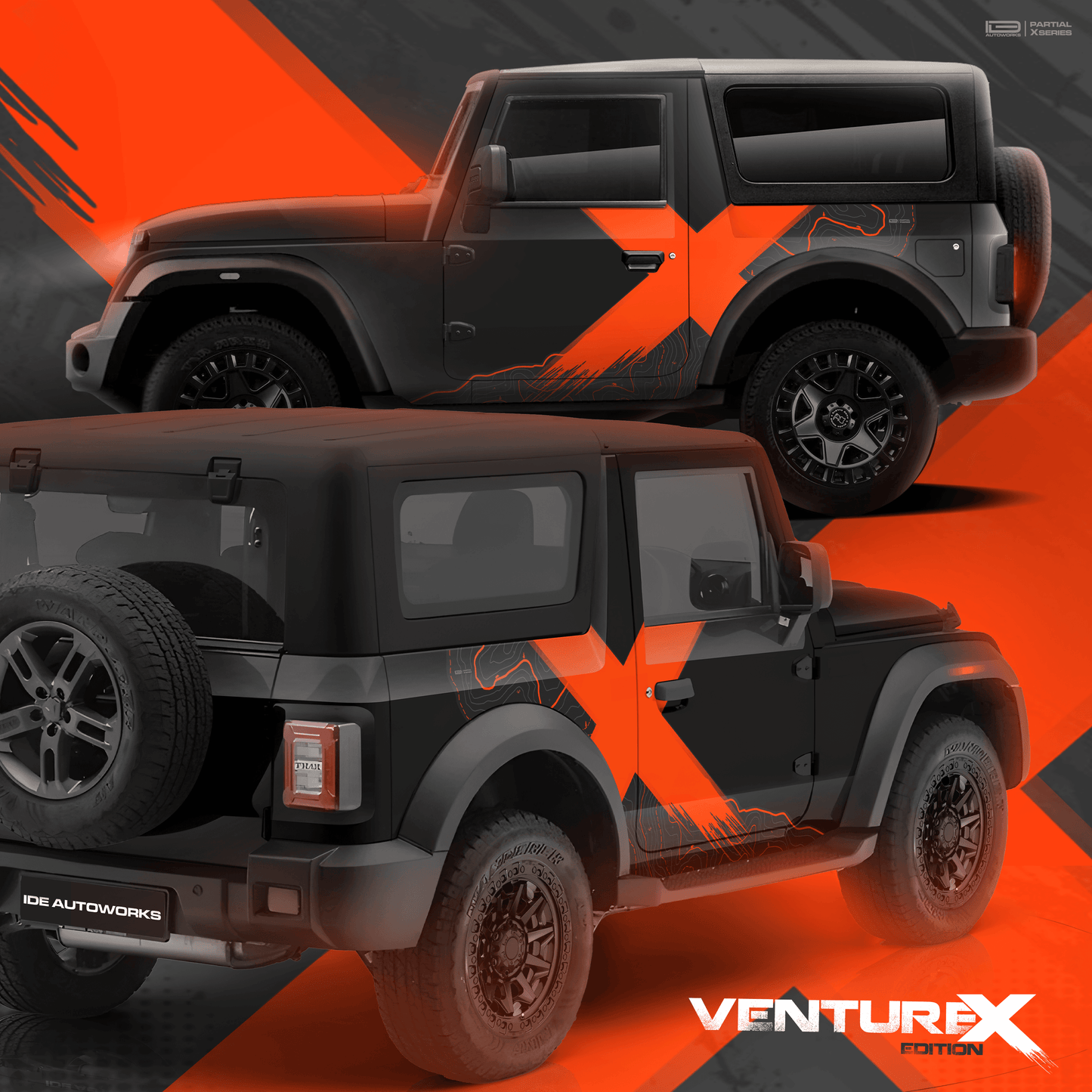 VentureX Edition Graphics for Mahindra Thar Black