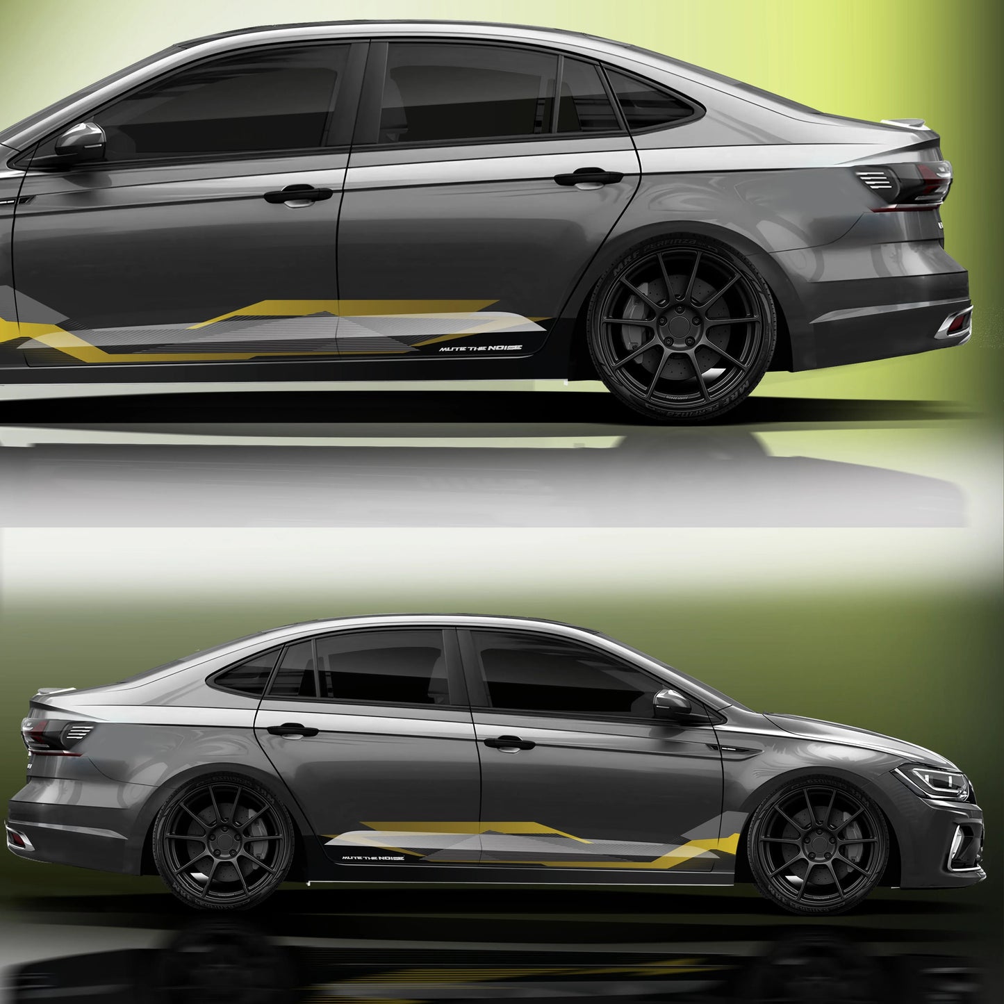 Mute The Noise Edition Graphics for VW Virtus grey