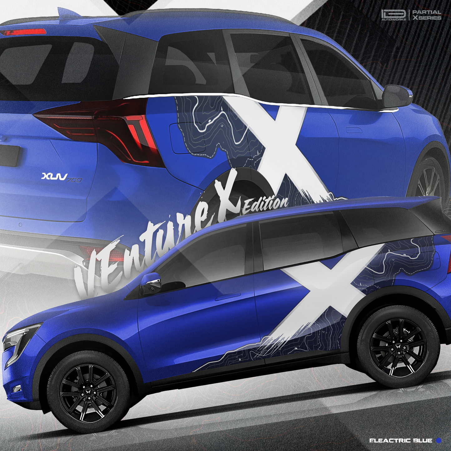 Venture X Edition graphics for the mahindra Xuv 700 blue
