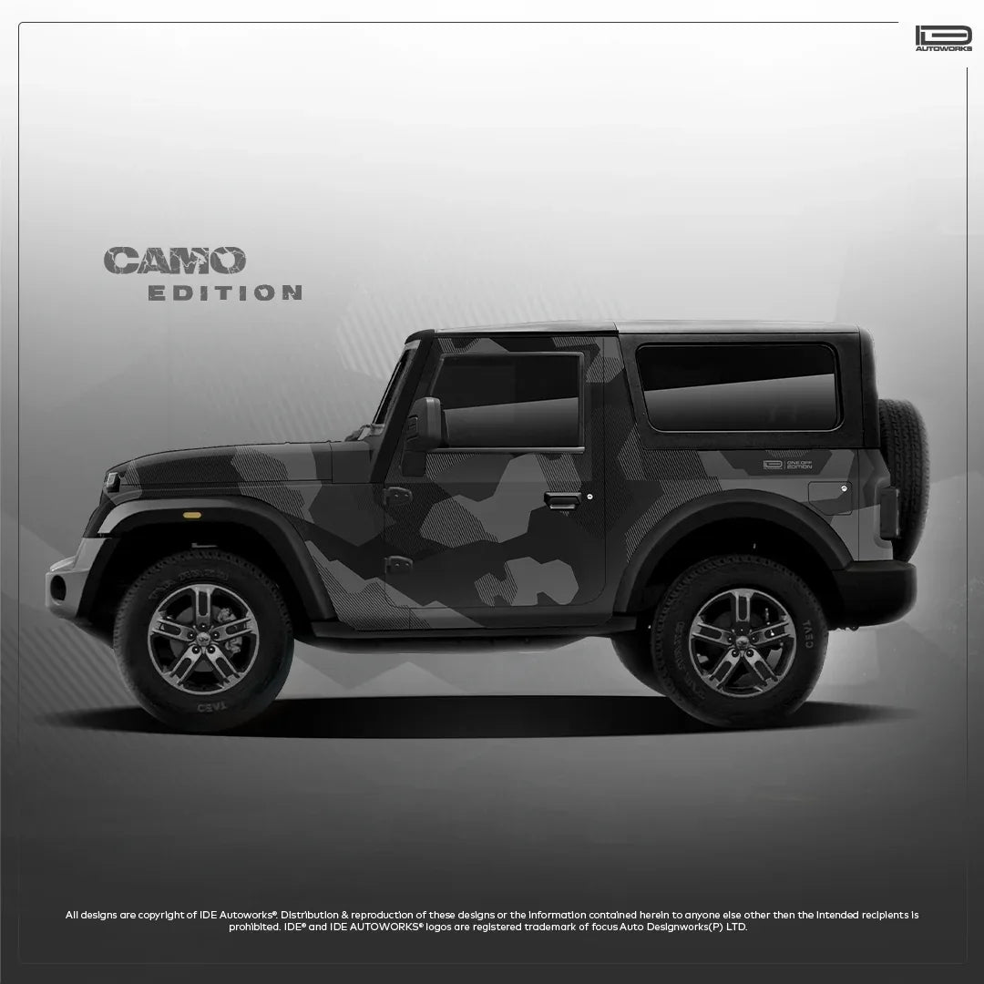 Camo Edition Graphics for Mahindra Thar black