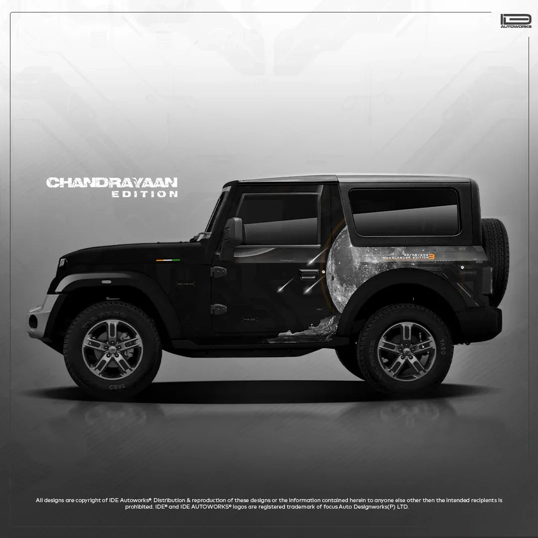 Chandrayaan Edition Graphics for Mahindra Thar black