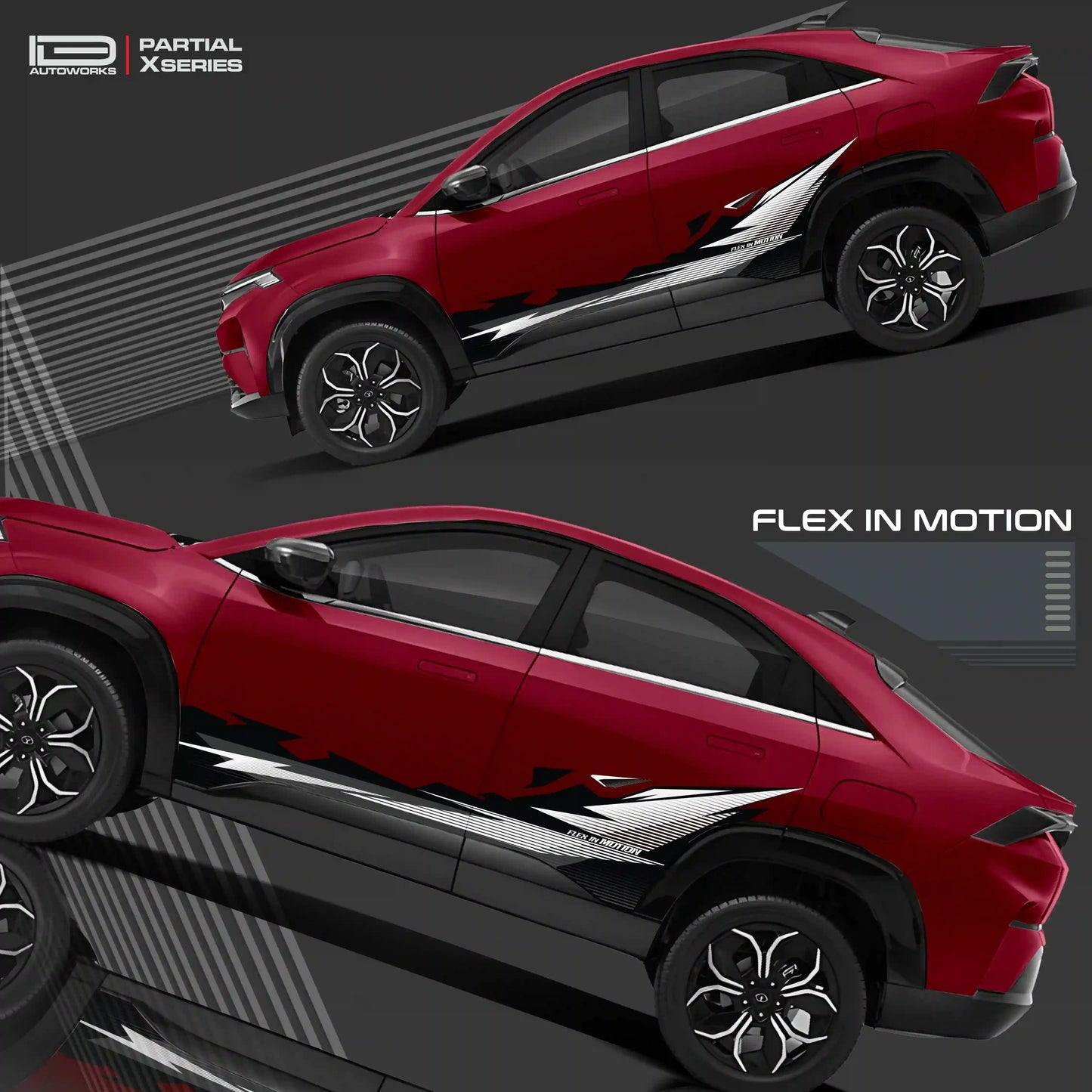 Flex in Motion Edition Graphics for Tata Curvv blue