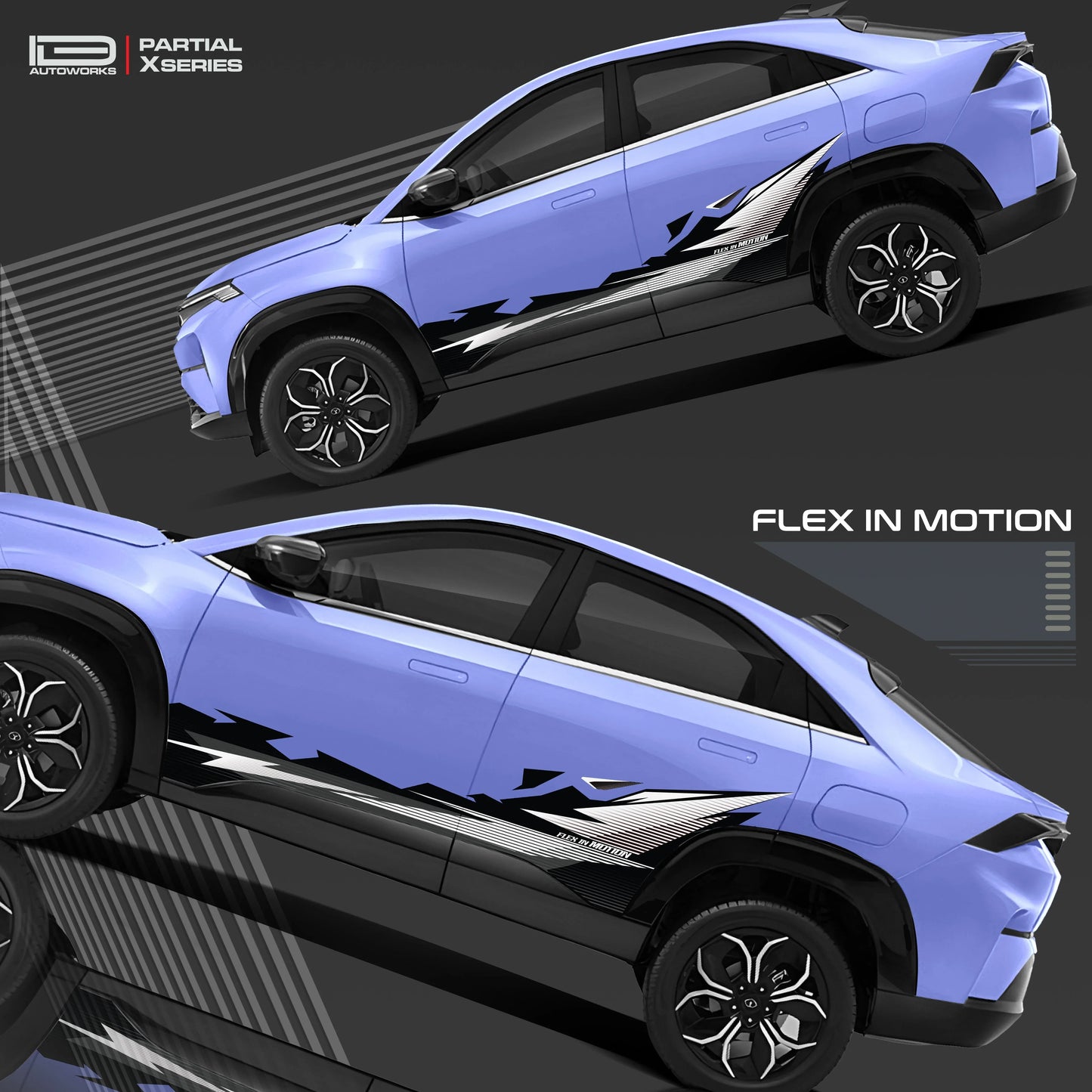 Flex in Motion Edition Graphics for Tata Curvv.EV blue