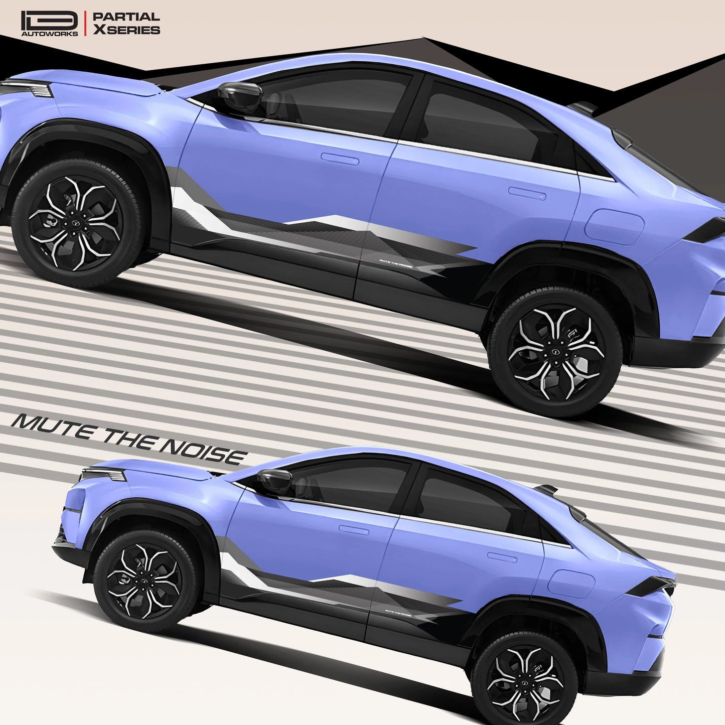 Mute The Noise Edition Graphics for Tata Curvv.EV Blue