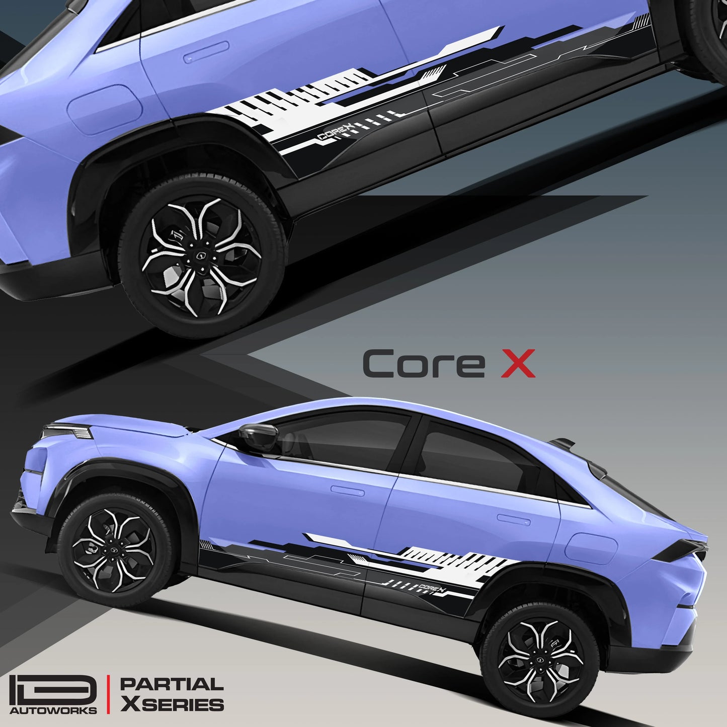 CoreX Edition Graphics for Tata Curvv EV blue