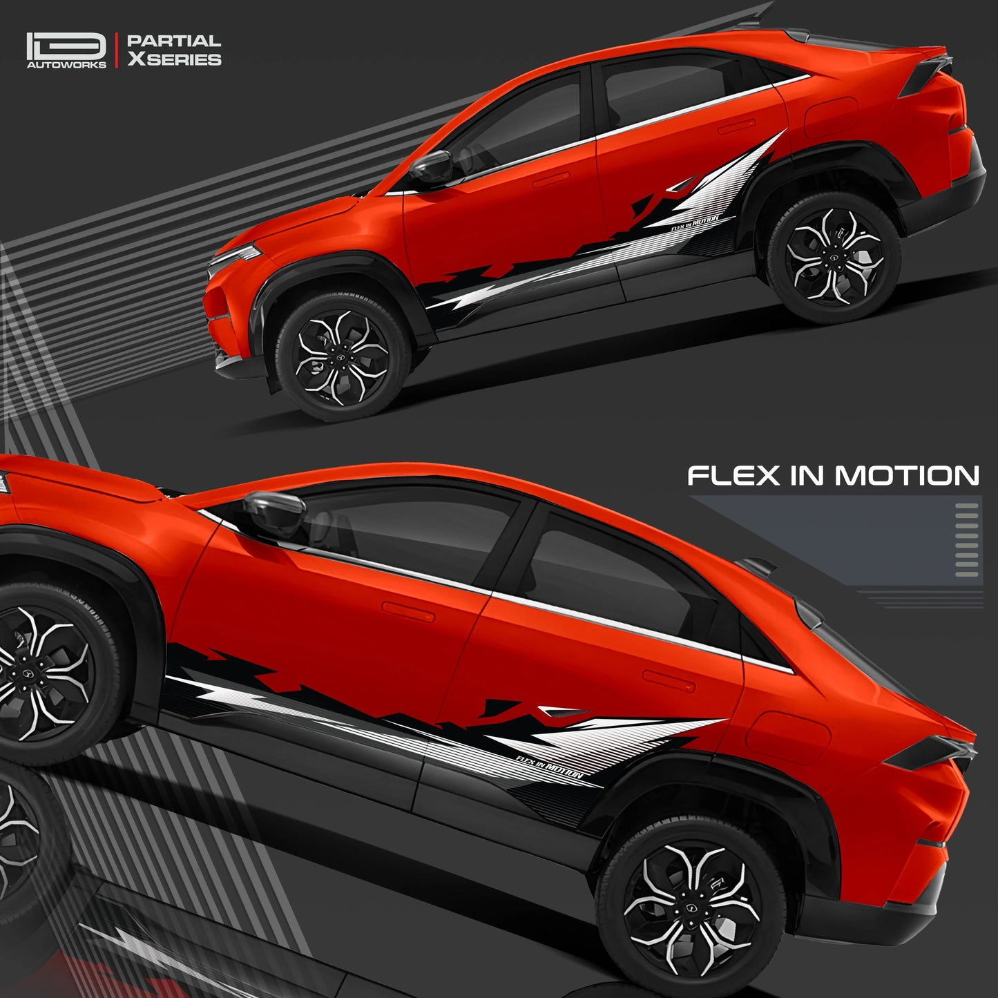 Flex in Motion Edition Graphics for Tata Curvv red