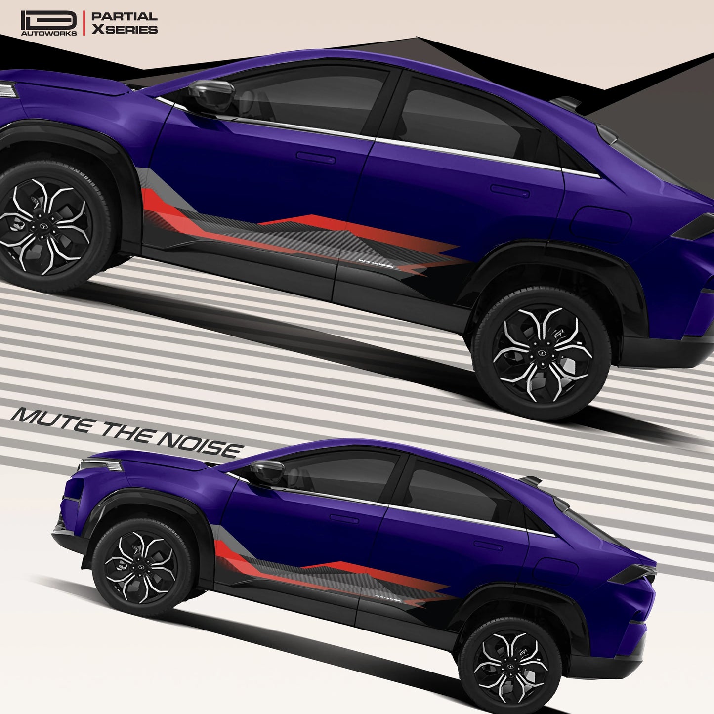 Mute The Noise Edition Graphics for Tata Curvv blue