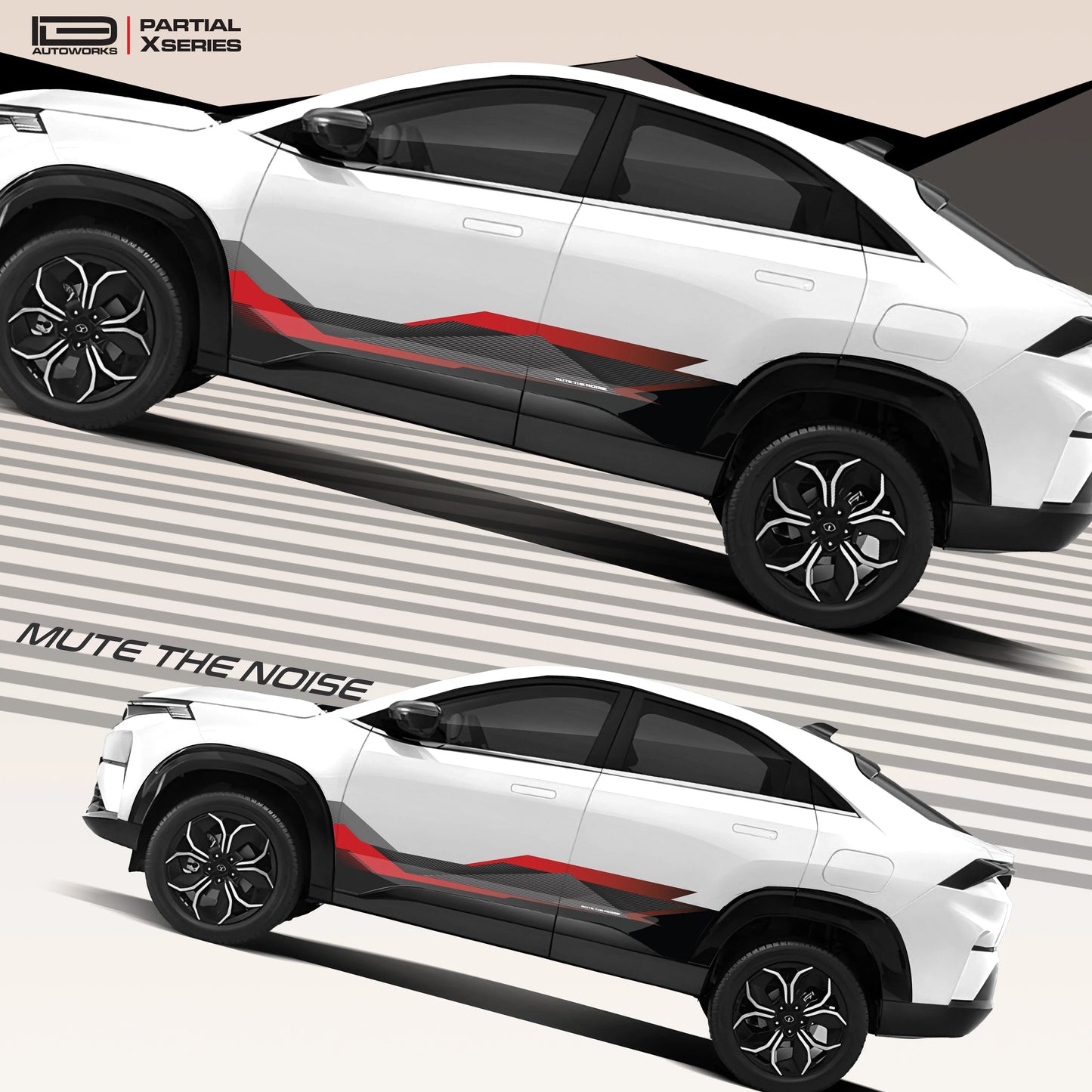 Mute The Noise Edition Graphics for Tata Curvv white