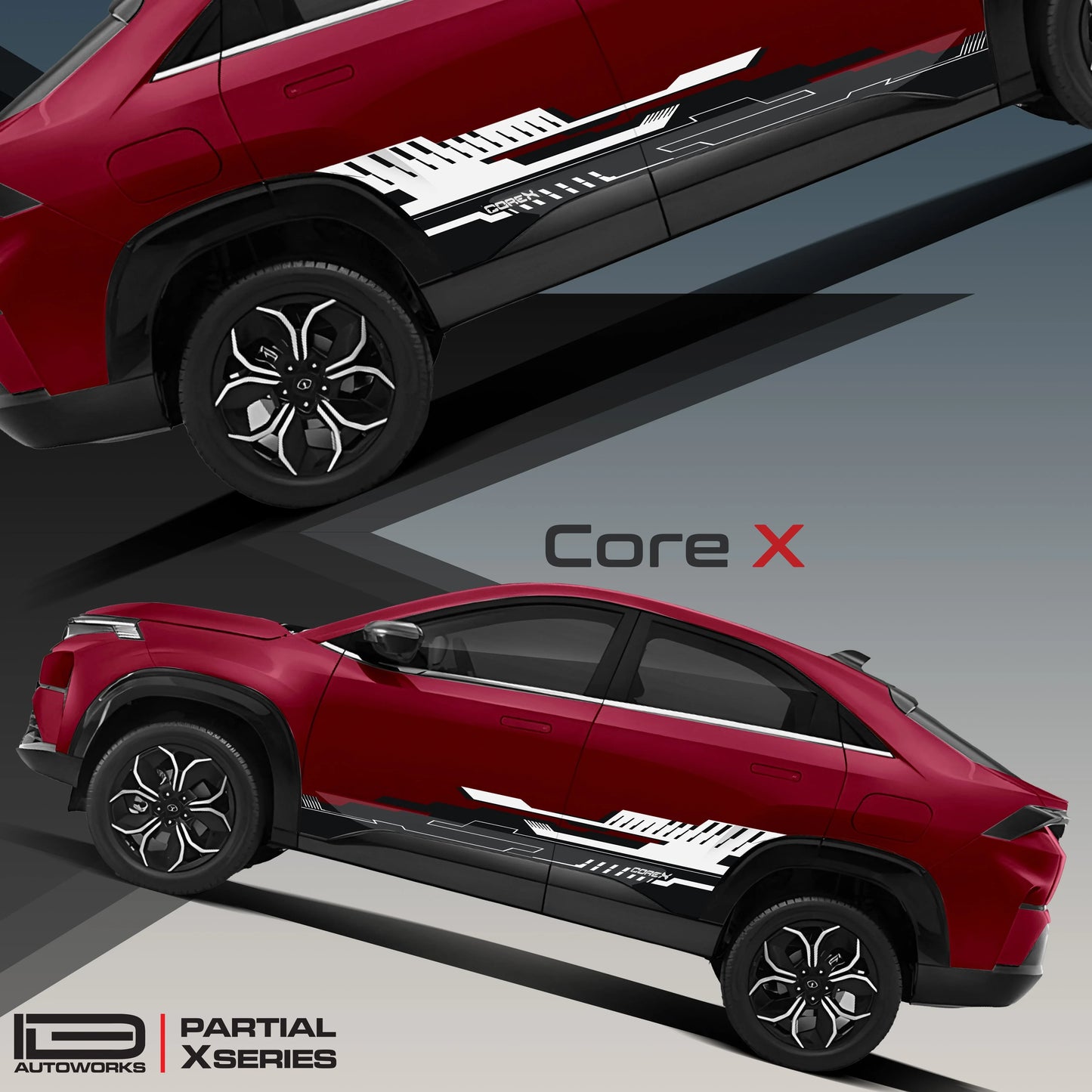 CoreX Edition Graphics for Tata Curvv red