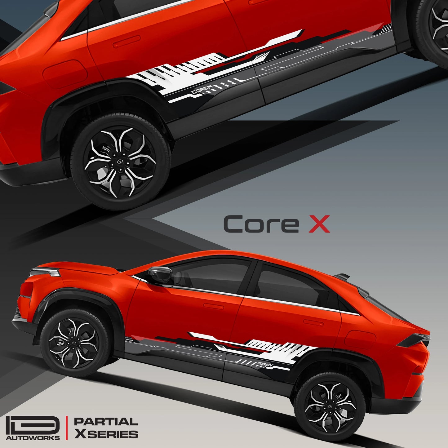 CoreX Edition Graphics for Tata Curvv red