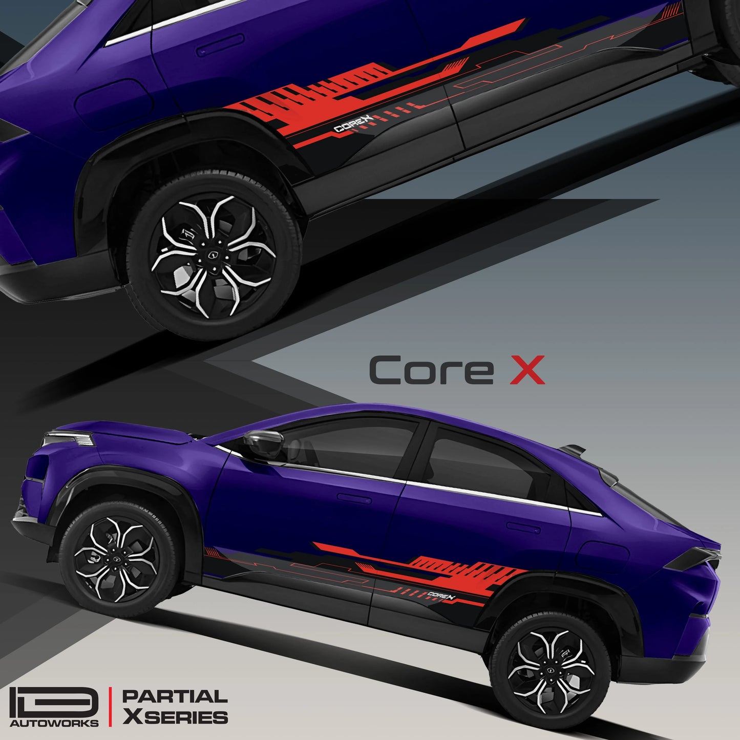 CoreX Edition Graphics for Tata Curvv blue