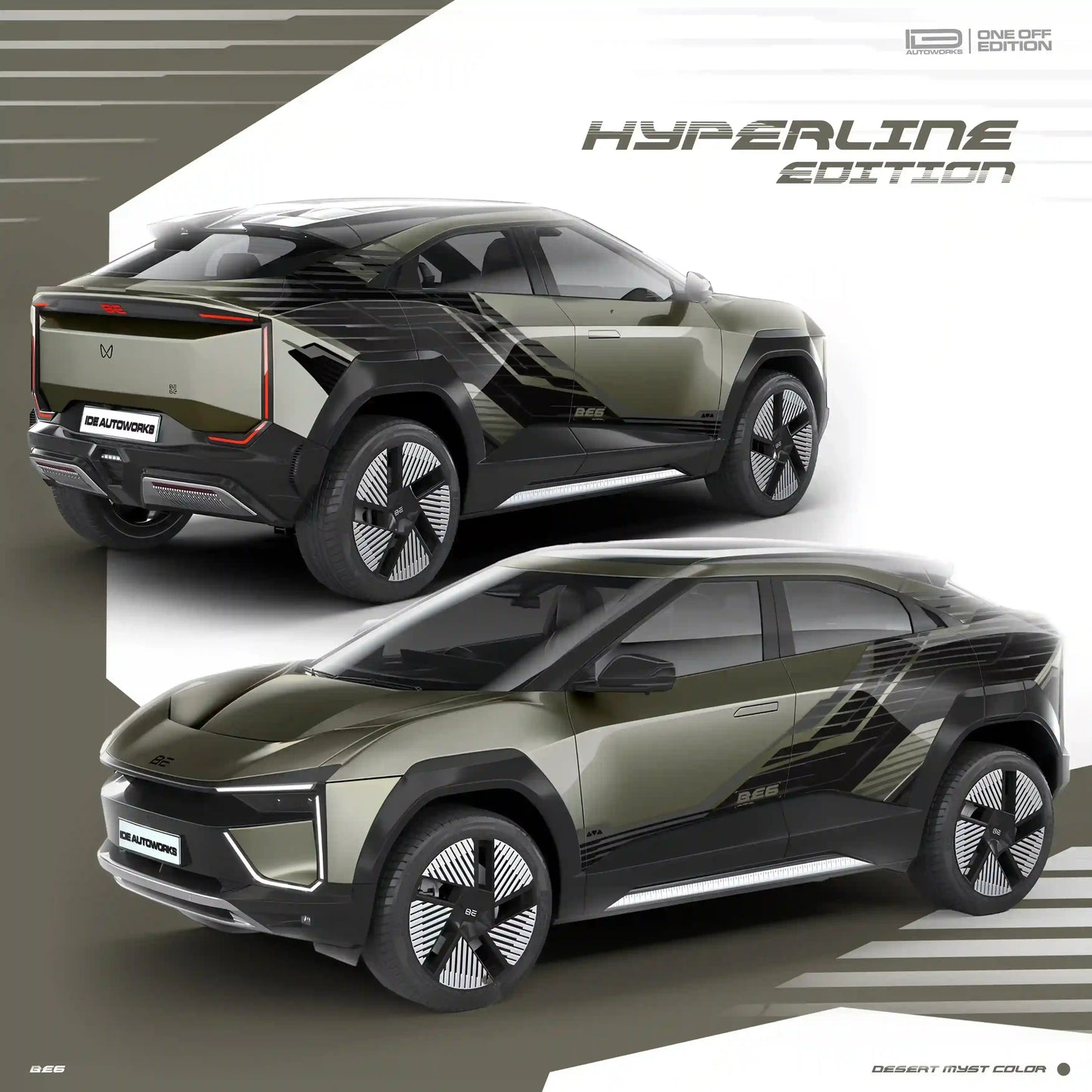 Hyperline Edition Graphics for Mahindra BE6 desert myst