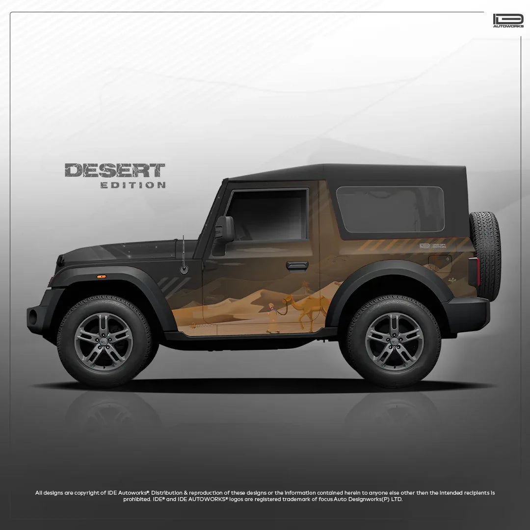 Desert Edition Graphics for Mahindra Thar black