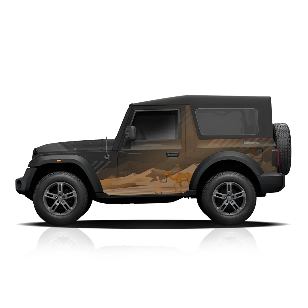 Desert Edition Graphics for Mahindra Thar black
