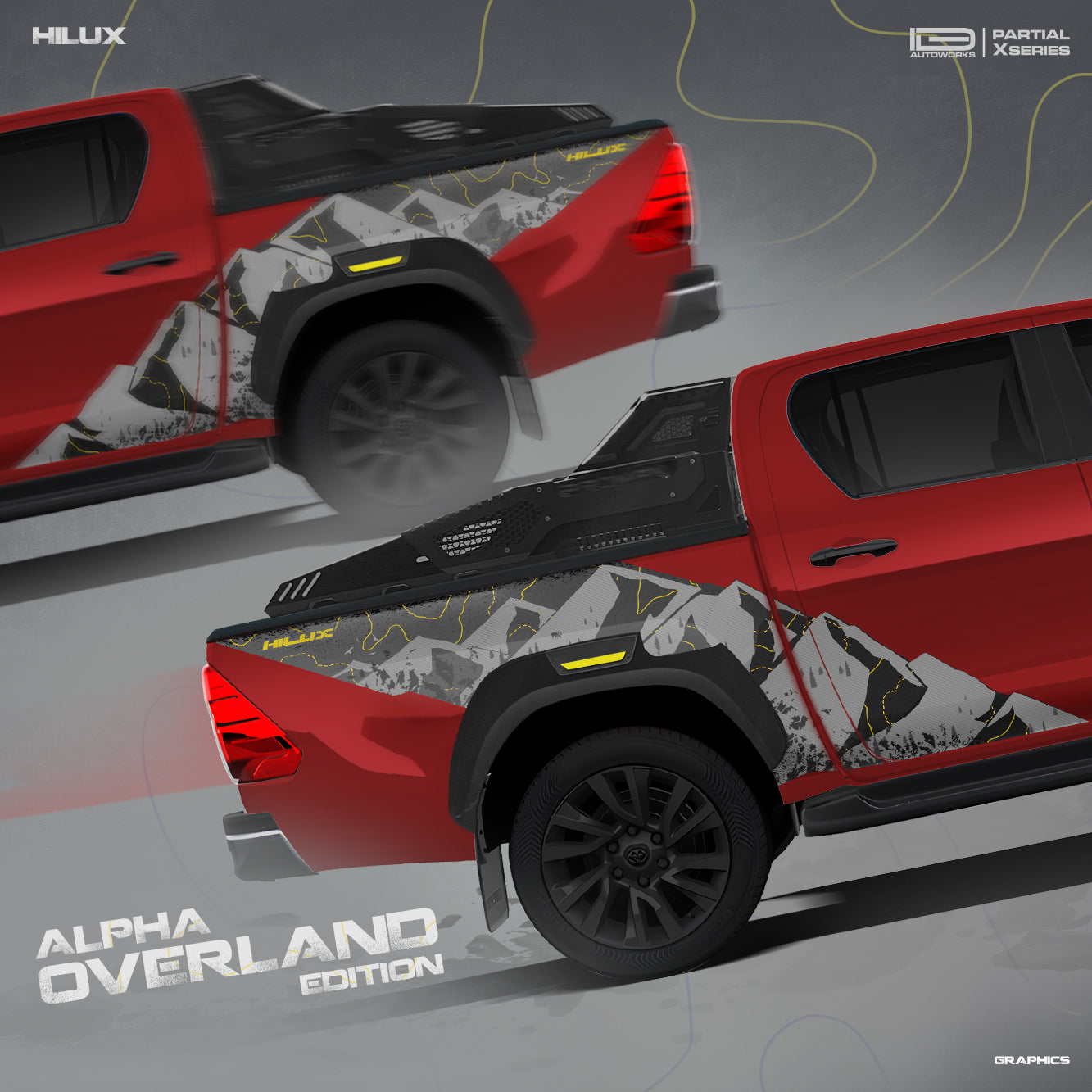 IDE PARTIAL X SERIES - Alpha Overland Edition for TOYOTA Hilux (Emotional Red)