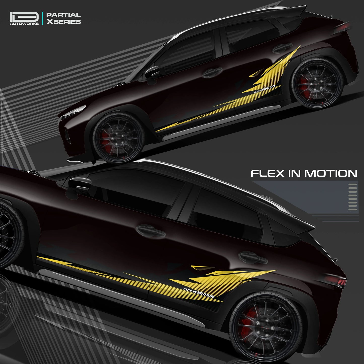 Flex in Motion Edition Graphics for Maruti Suzuki Fronx black