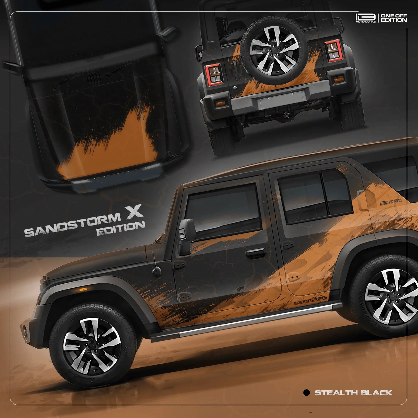 Sandstorm Edition for Mahindra Thar Roxx black