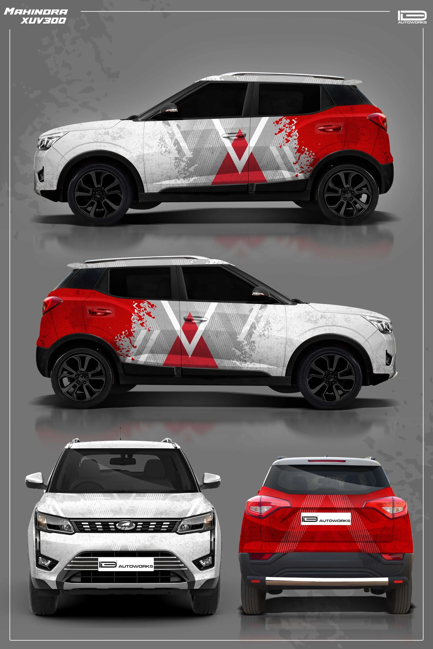 Rebel Edition Graphics for Mahindra XUV300 white