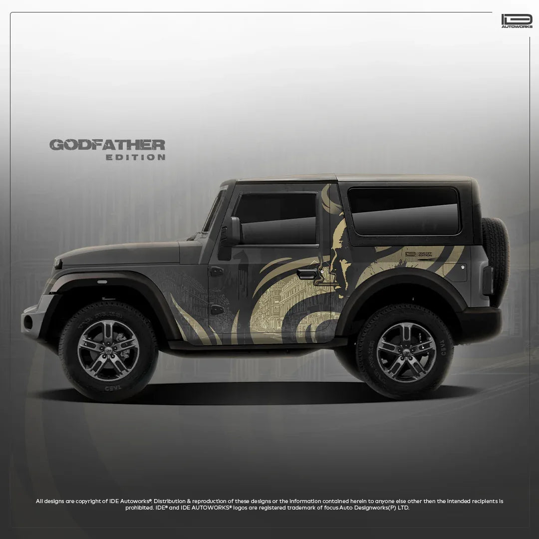 Godfather Edition Graphics for Mahindra Thar black