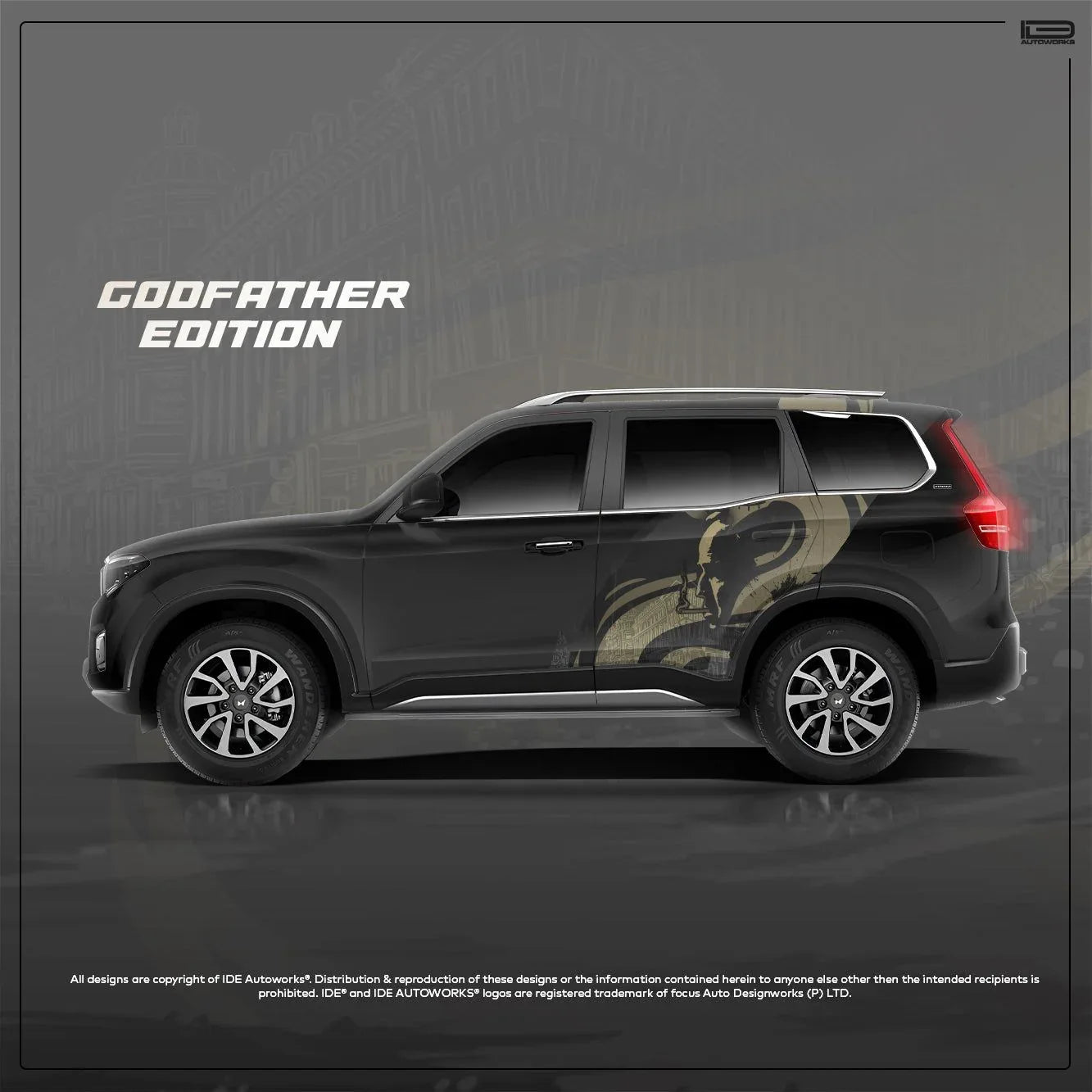 Godfather Edition Graphics for Mahindra Scorpio N black