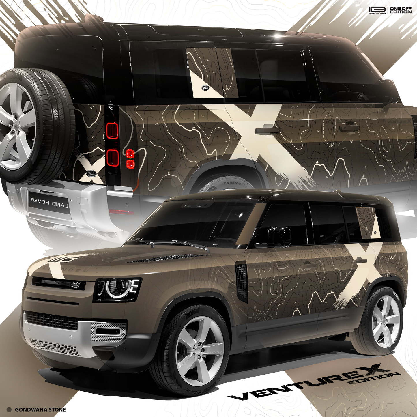 VentureX Edition Graphics for Land Rover defender brown Gondwana stone