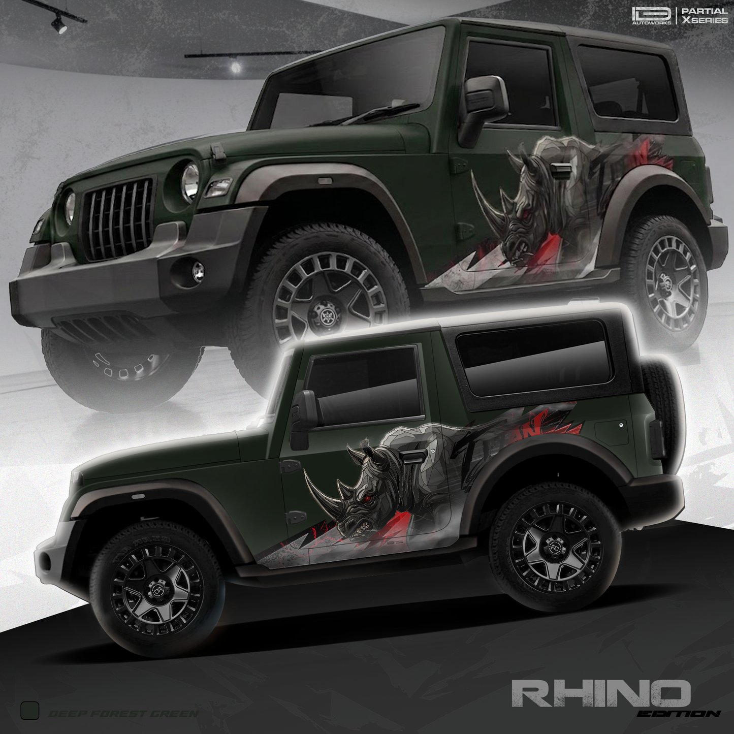 Rhino Edition Graphics for Mahindra Thar IDE Partial X Series