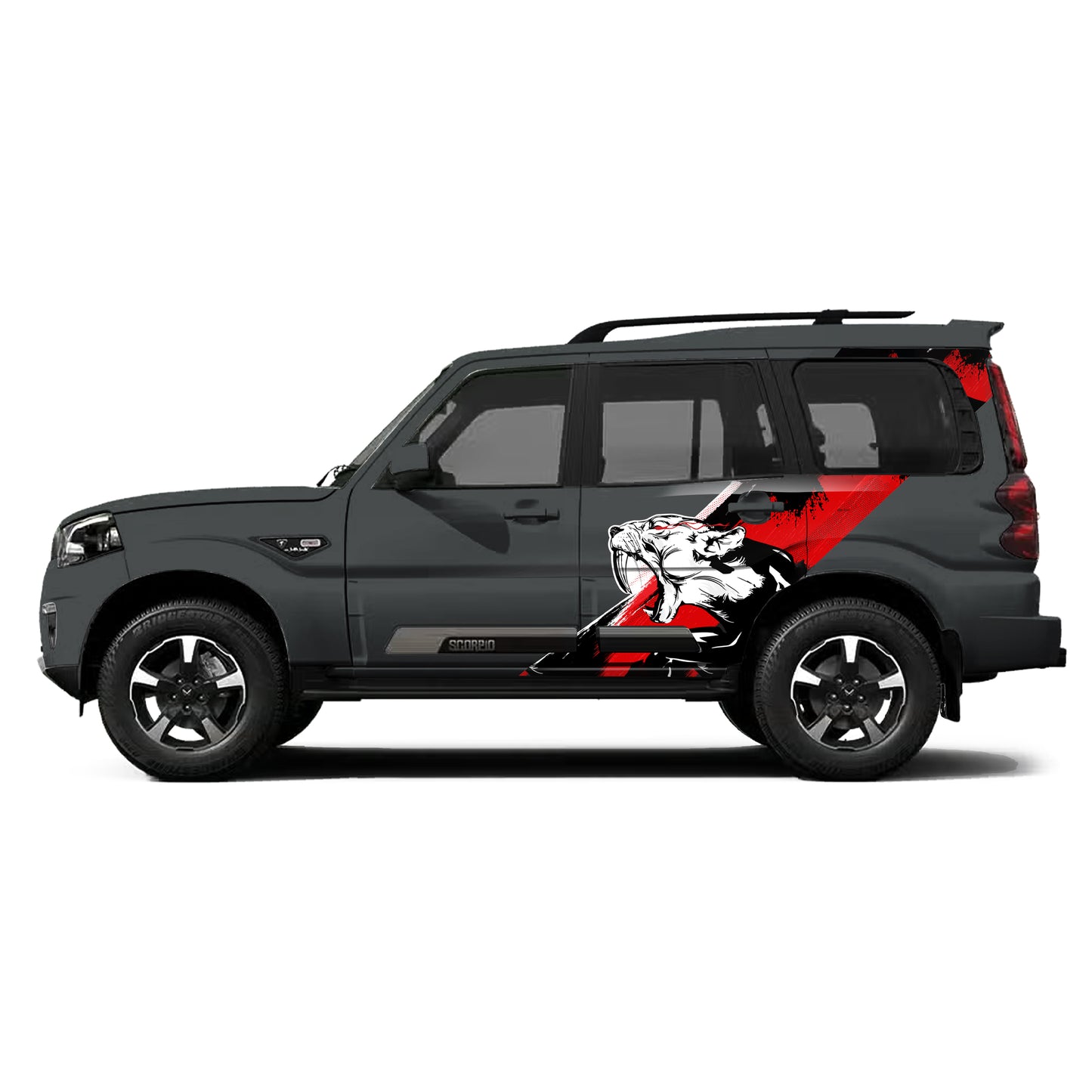 Tiger Edition Car Graphics for Mahindra Scorpio S11 IDE Partial X Series