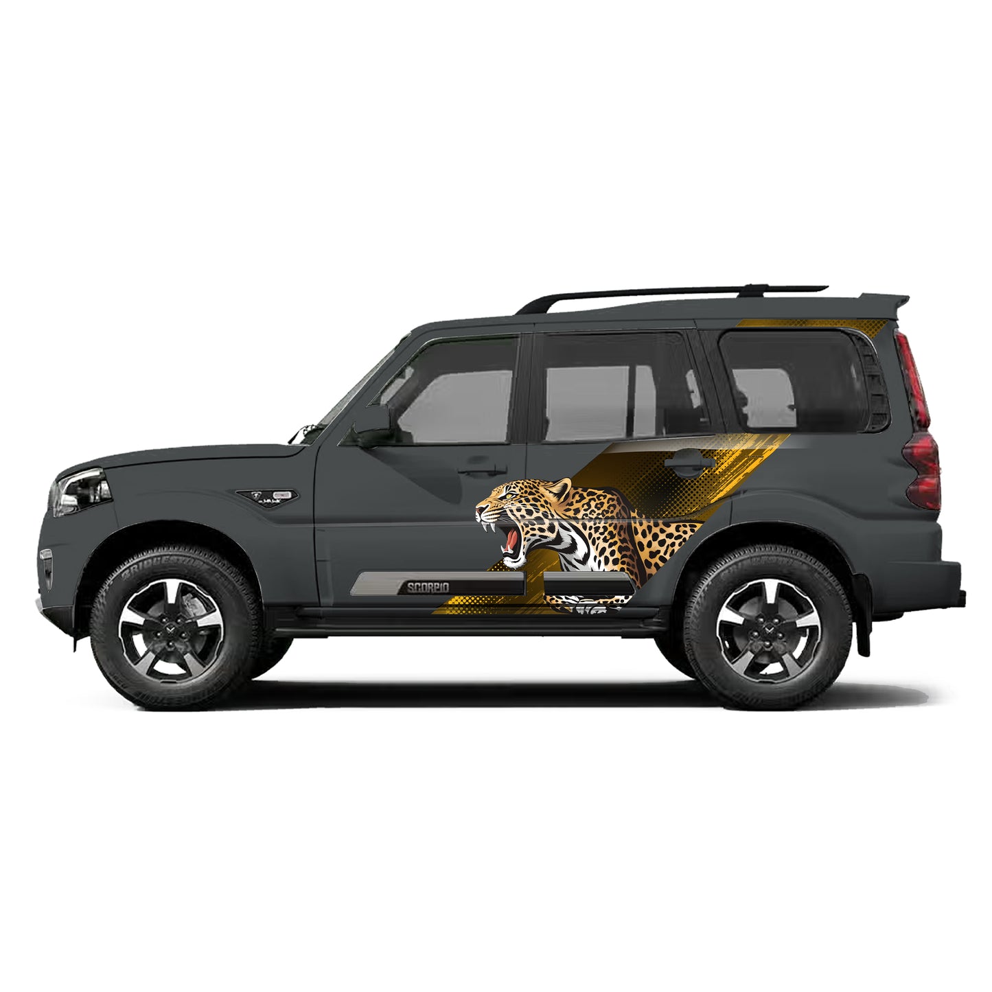 Leopard Edition Car Graphics for Mahindra Scorpio S11 IDE Partial X Series