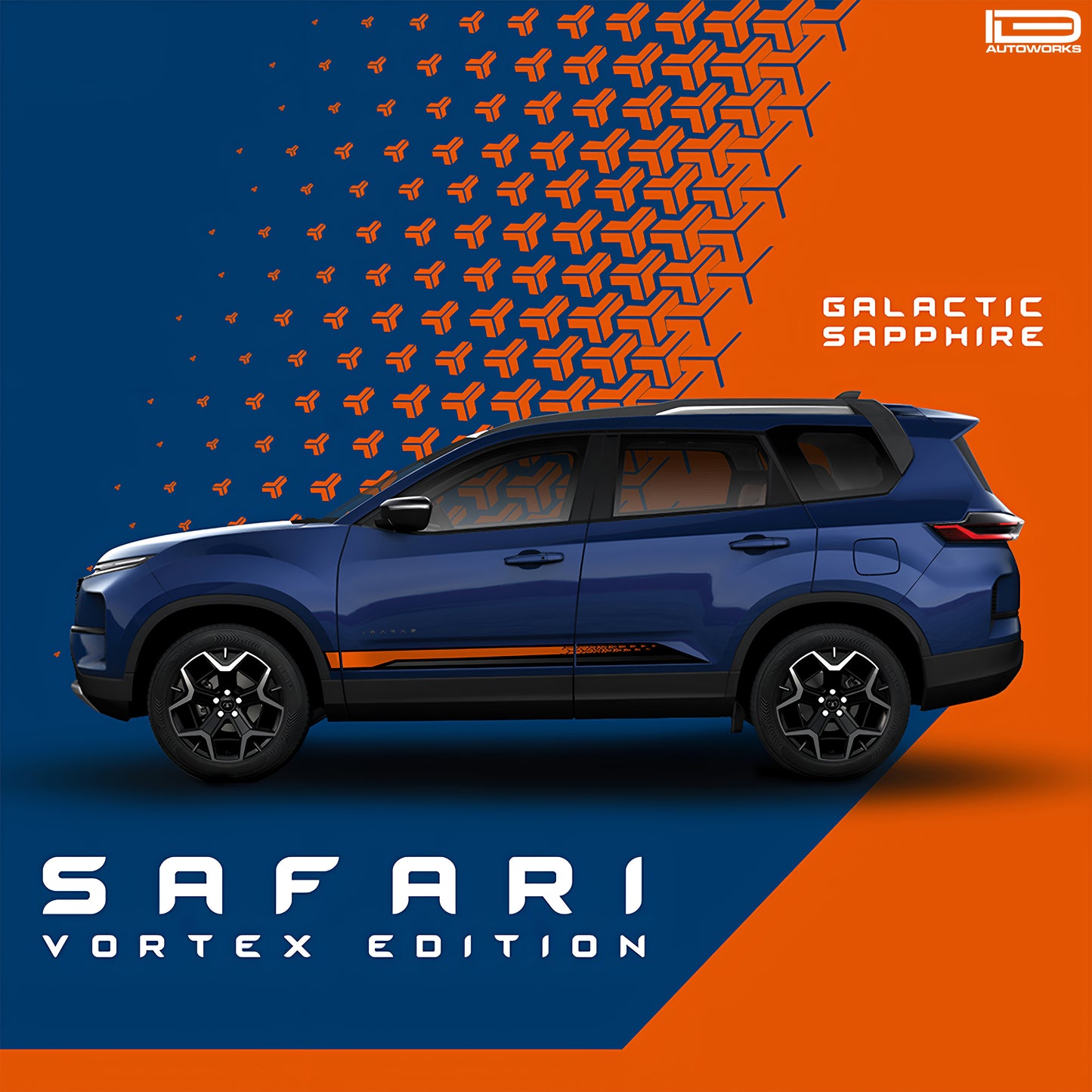 IDE GRAPHICS SERIES - Vortex Edition for Tata Safari /2021-Present (Galactic Sapphire)