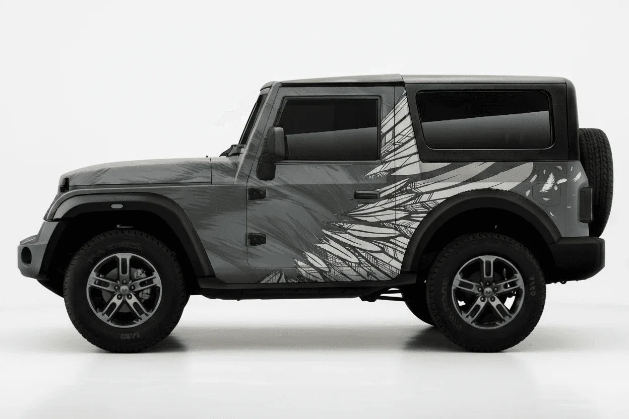 Hawk Edition Graphics for Mahindra Thar grey