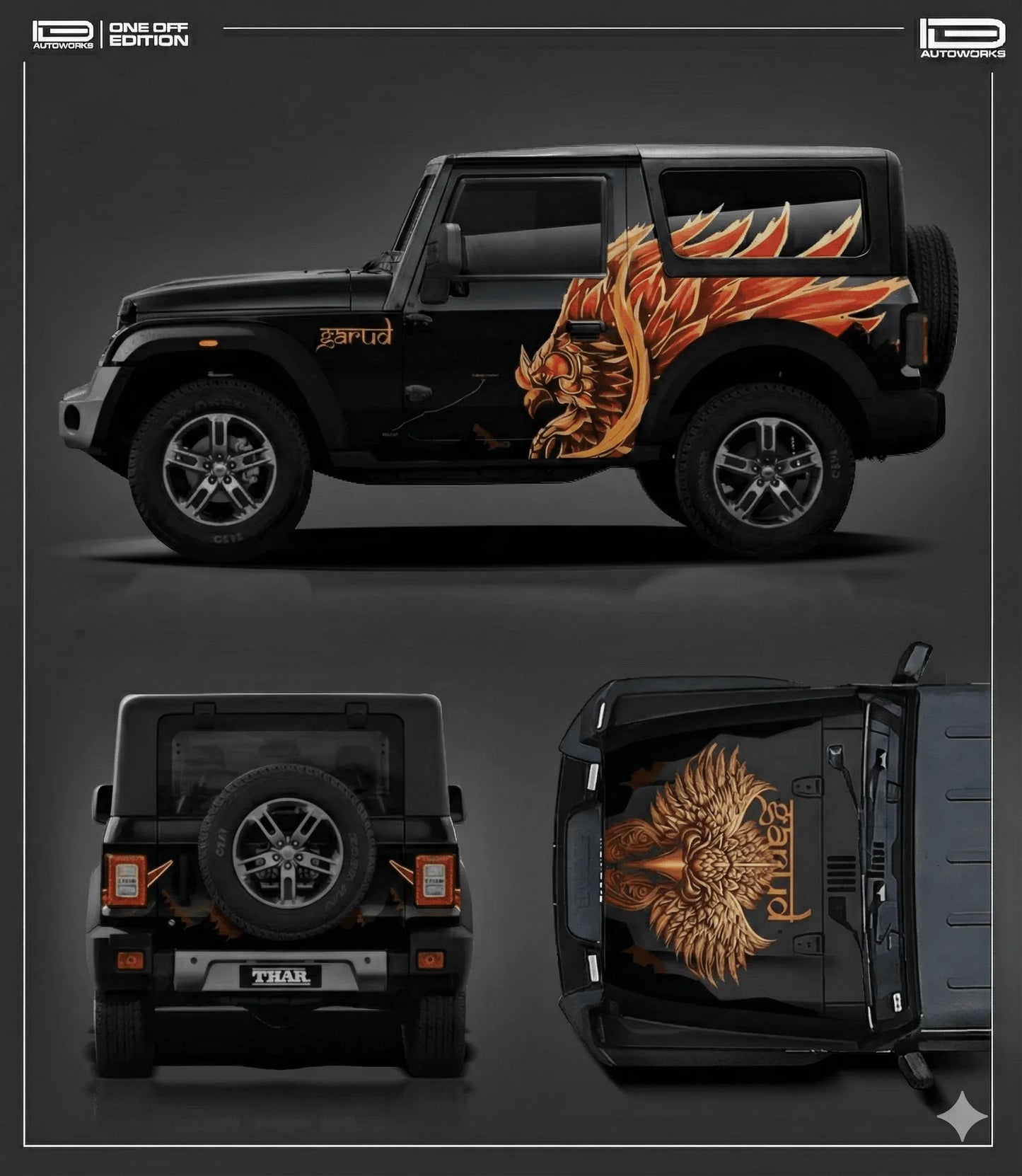 Garuda Edition Graphics for Mahindra Thar black