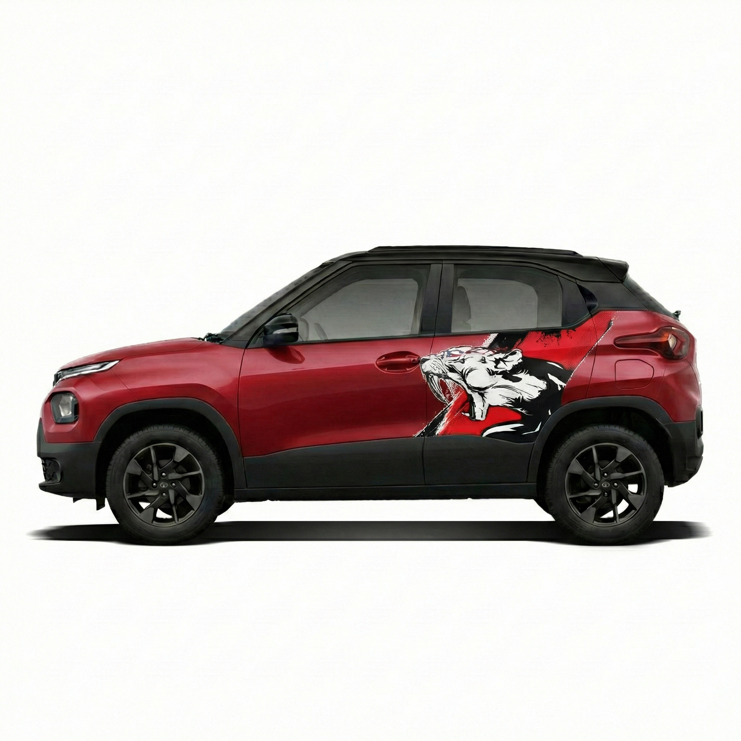 Tiger Edition Vinyl Graphics for Tata Punch red