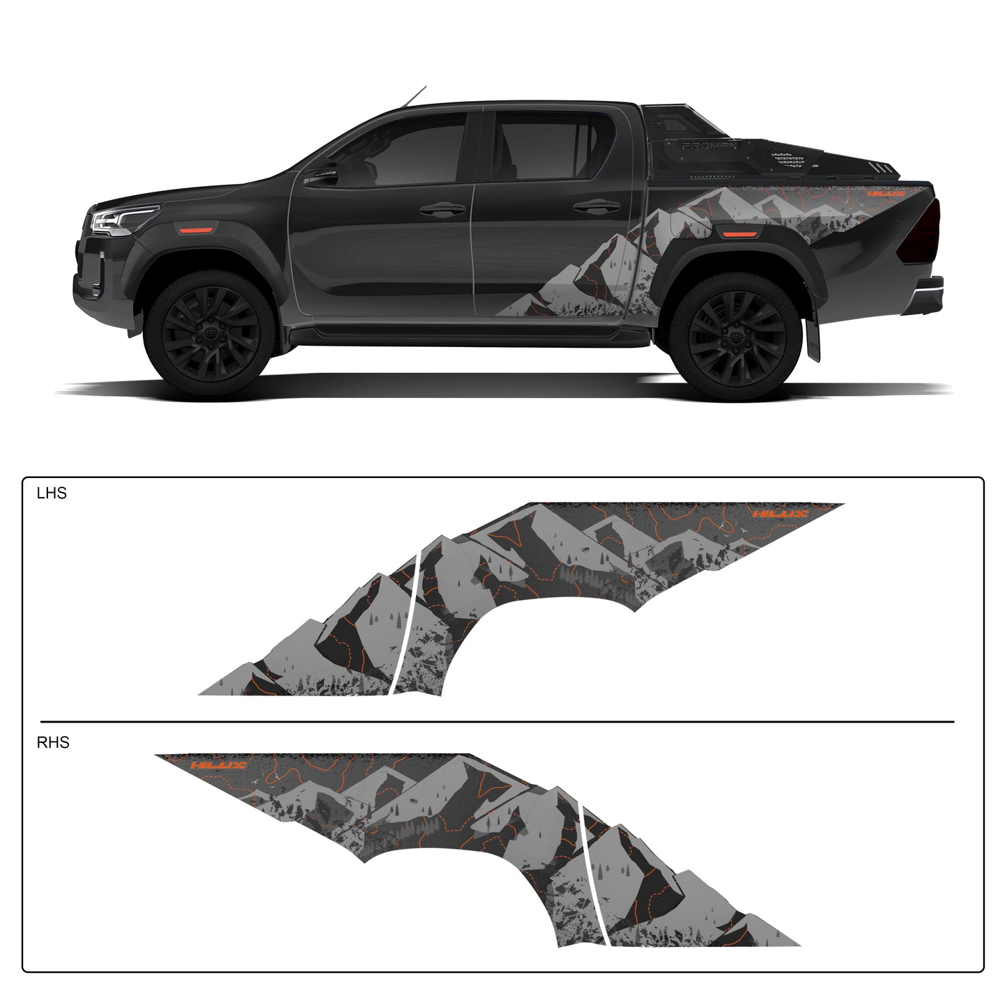 IDE PARTIAL X SERIES - Alpha Overland Edition for TOYOTA Hilux (Grey Metallic)