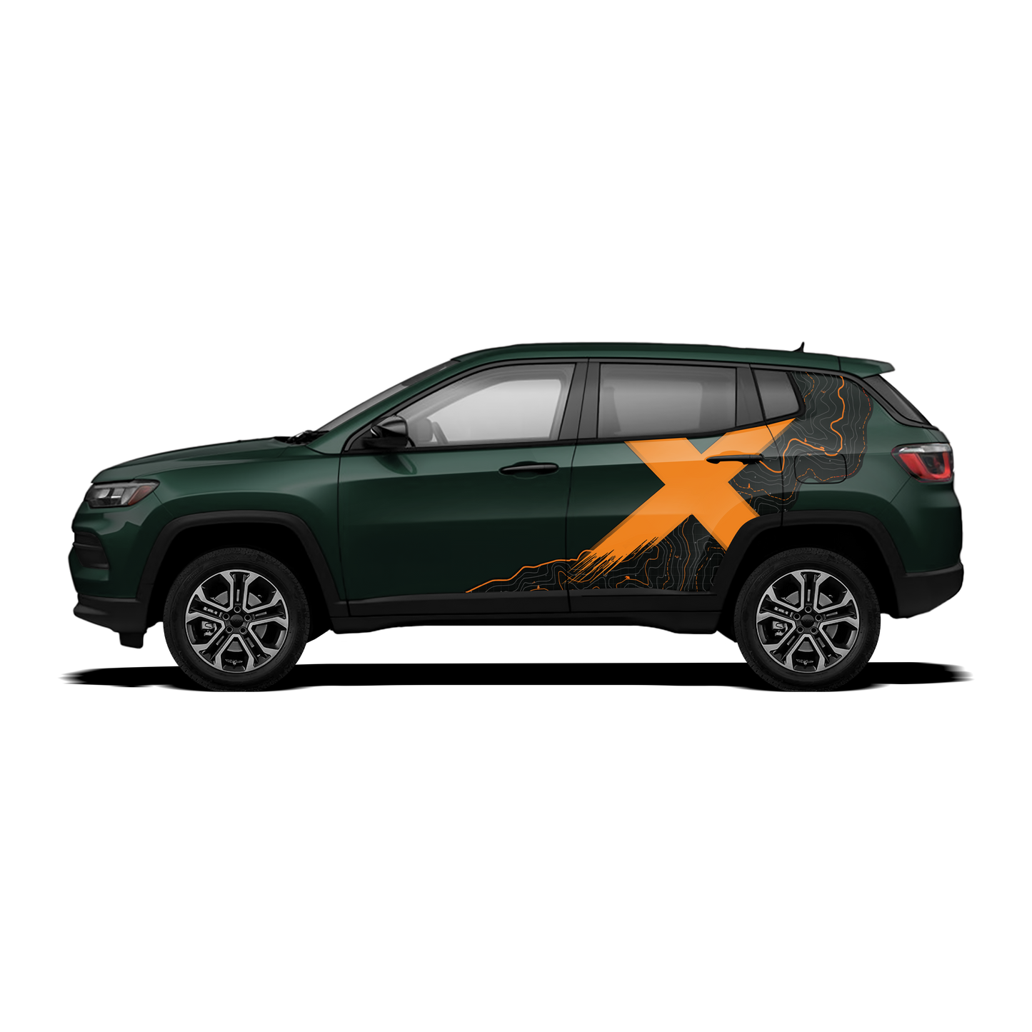 Venture X Edition IDE Partial X Series graphics for the Jeep Compass green