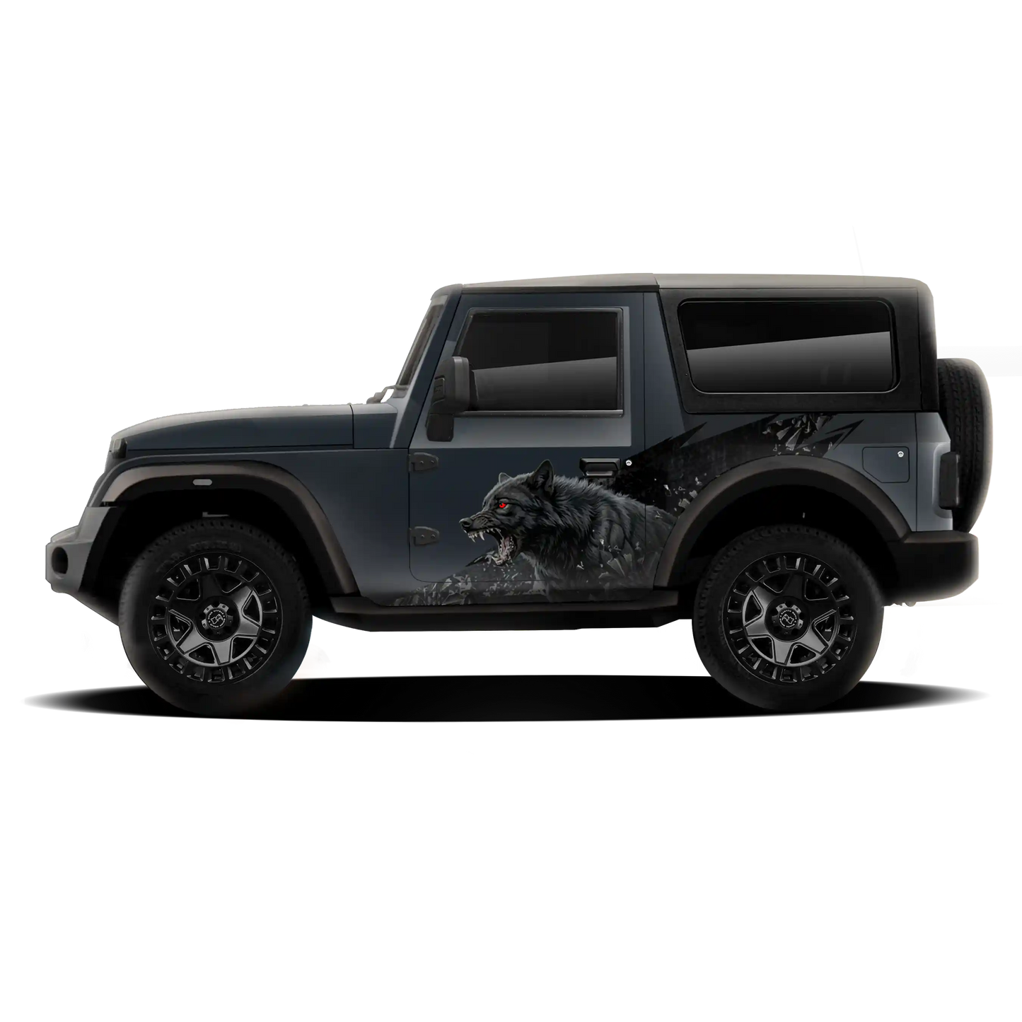 Wolf Edition Graphics for Mahindra Thar White IDE Partial X Series