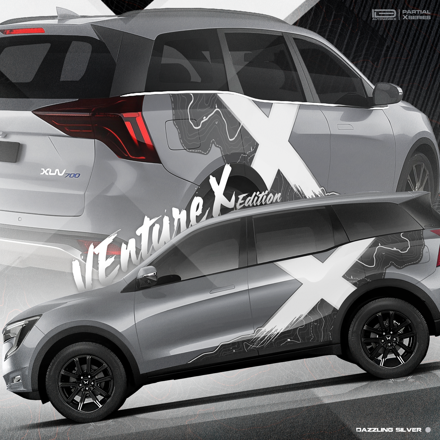 Venture X Edition graphics for the mahindra Xuv 700 silver