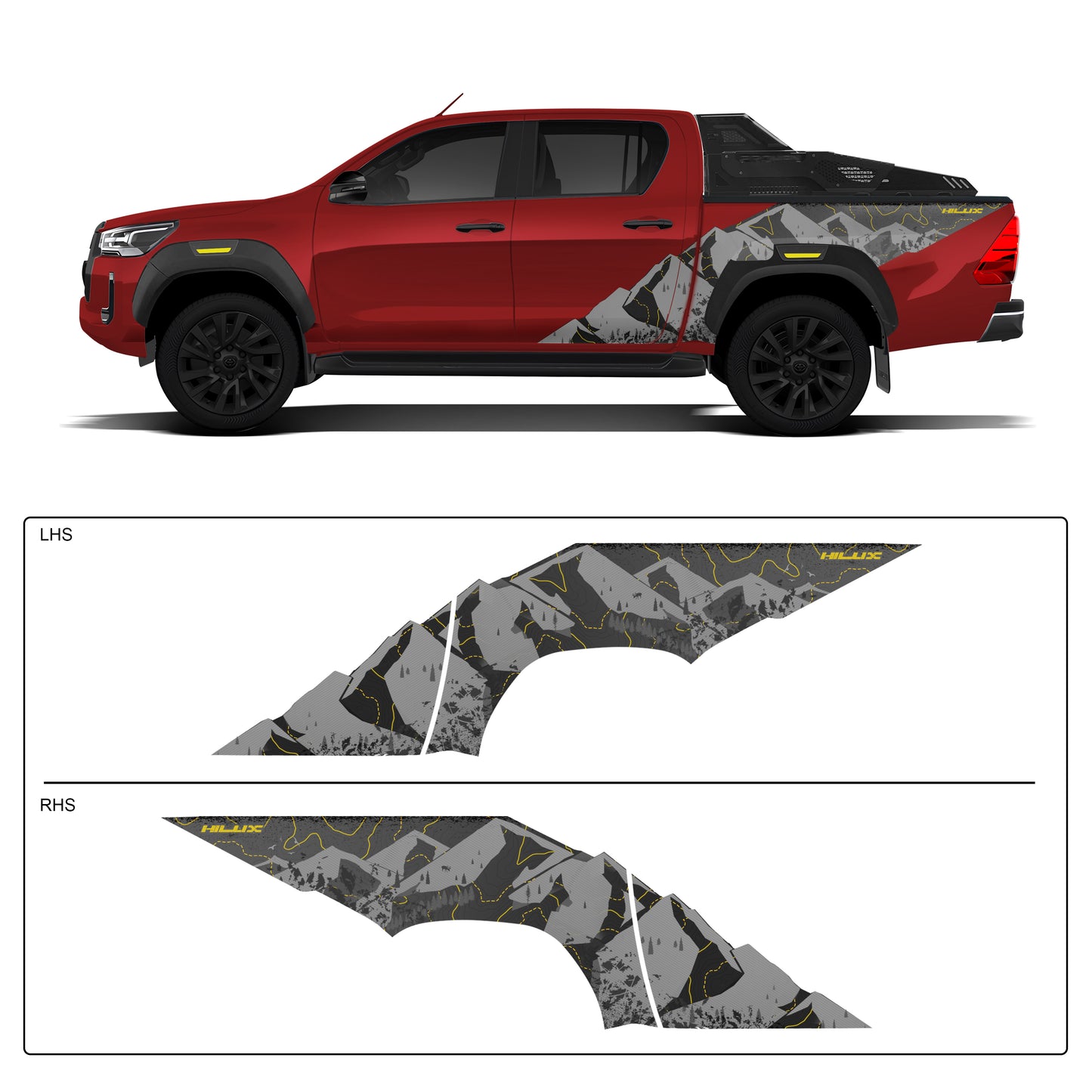 IDE PARTIAL X SERIES - Alpha Overland Edition for TOYOTA Hilux (Emotional Red)