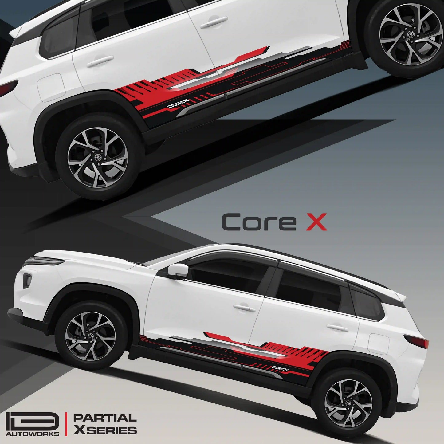 CoreX Edition Graphics for Toyota Hyryder red