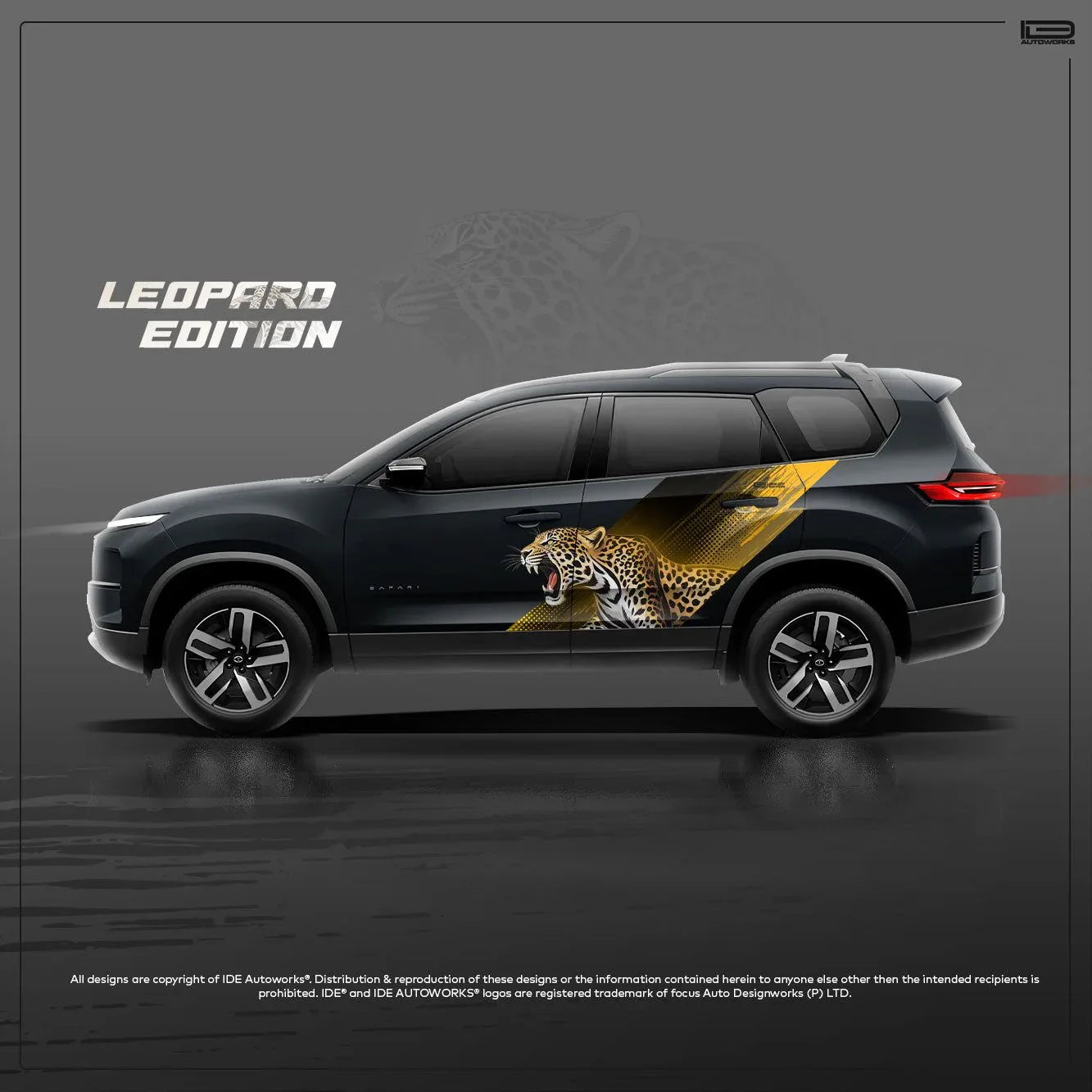 Leopard Edition Graphics for Tata Safari black